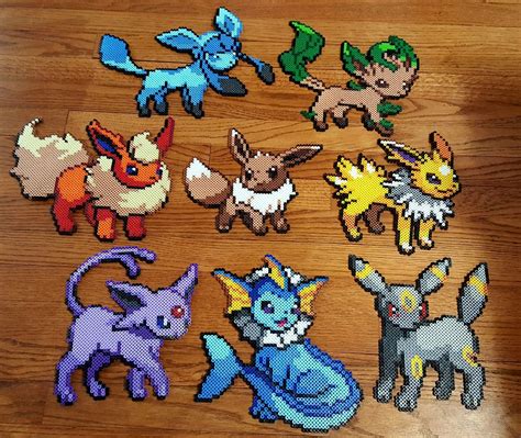 This time the patterns are both images as well as pdfs with numbers, since these patterns require so many different colors and they can be difficult to see. . Perler bead eevee evolutions